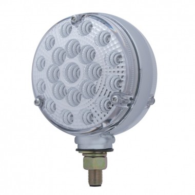 LUZ REDONDA DE DOBLE CARA CON LENTE CLARO DE 42 LED (ÁMBAR/ROJO)