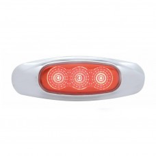 LUZ DE 3 LED OVALADA, LENTE ROJO