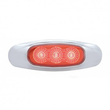 LUZ DE 3 LED OVALADA, LENTE ROJO