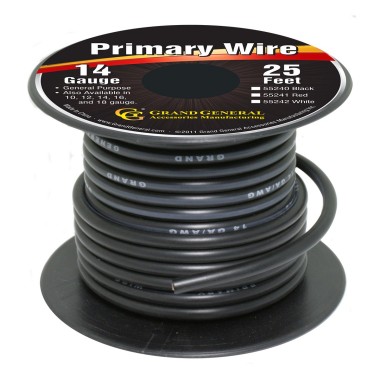 CABLE COLOR NEGRO DE 25ft CALIBRE 14